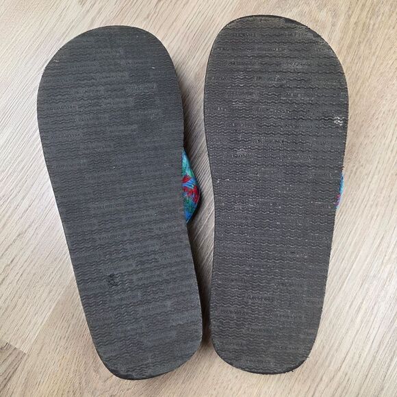 Yellow Box Flamengo Tropical Patern Flip Flop Sandals Size 10 - Picture 9 of 9